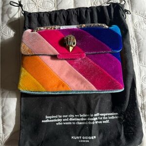 Kurt Geiger Rainbow Velvet Clutch